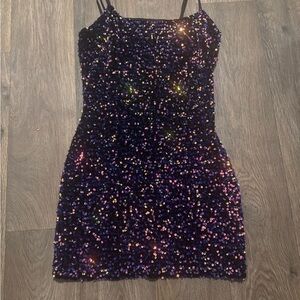 BP Sequin Mini Dress - Purple and Black